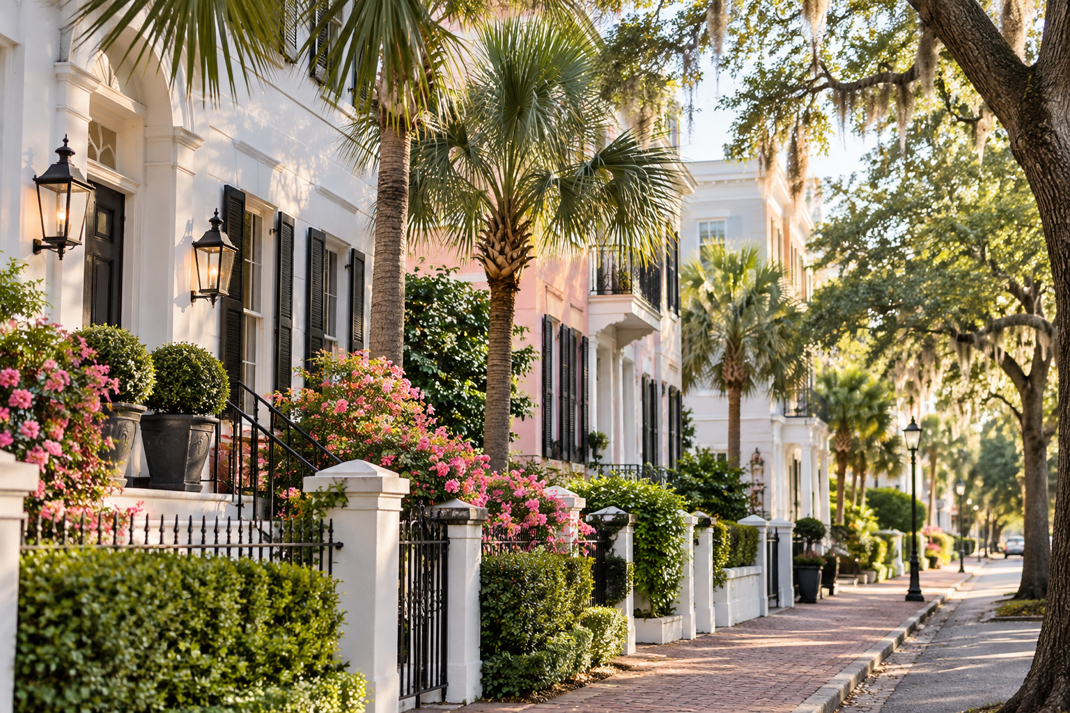 Elegant Charleston streetscape